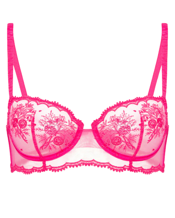 Simone Perele 1E2330 Fuchsia Intrigue Lace Underwire Bralette Myselflingerie.com